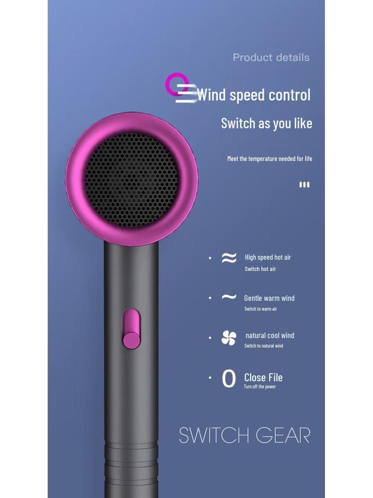 Cross-Border Blue Light Ionic Hair Dryer - High Power, Hot & Cold Air for Household & Dorm Use