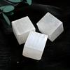 Natural White Selenite Cube Reiki Healing Mineral Specimen Clear Crystal Stone Cube Tumbled Folk Crafts for Home Decoration