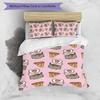 3pcs Pusheeen Design Cover Set - HD Printed Bedding with 1 Cover and 2 Pillowcases - Perfect for Home and Dorm Decor
