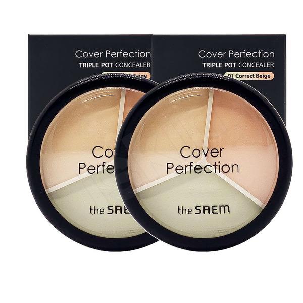 1+1 the saem cover perfection triple pot concealer No. 04 Tone-up Beige No. 04 Tone-up Beige