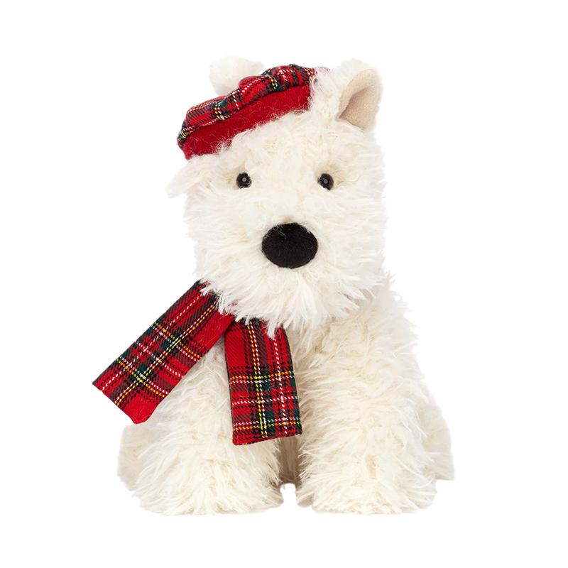 Jellycat Christmas Collection Monroe Scottish Terrier West Highland Dog Limited Atmosphere Outfit Cute Doll Plush Doll 20cm High