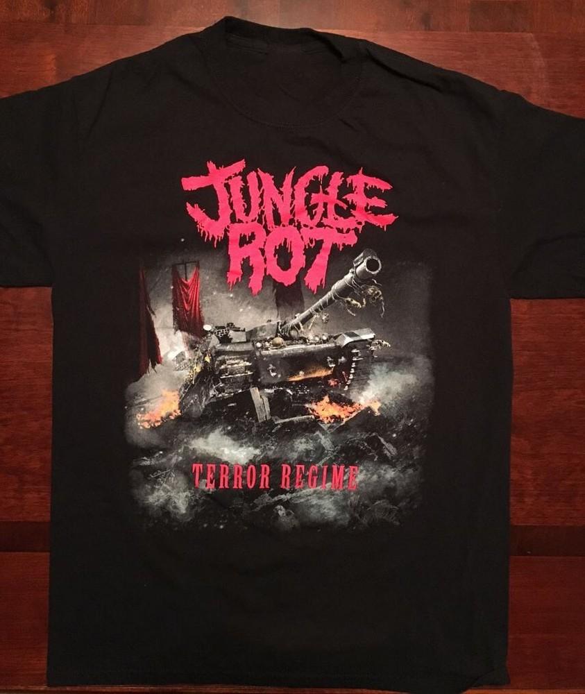 

Jungle Rot Terror Regime T-shirt Black Cotton All Sizes LI1672 Unisex T-Shirt M