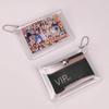 Starry Sky Glitter Card Holder: Transparent, Portable ID & Bank Card Cover with Coin Purse