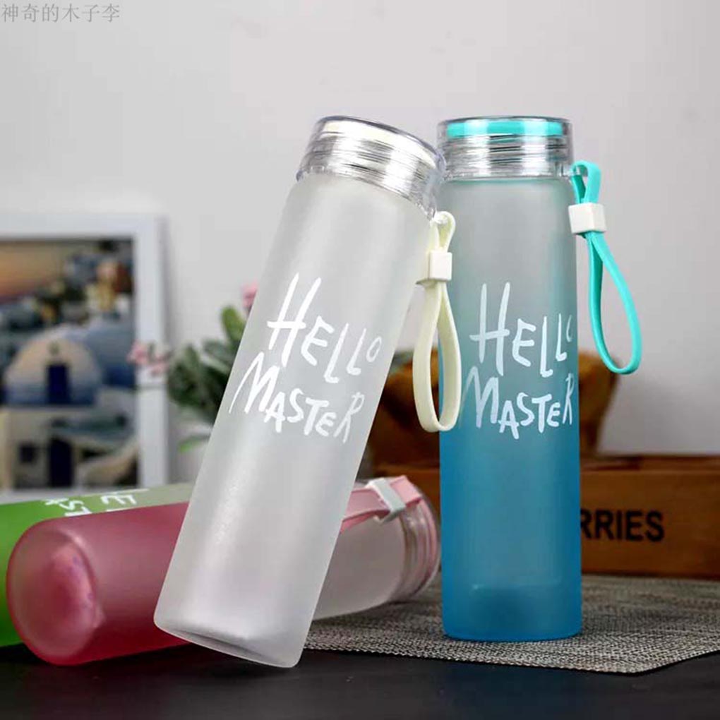 400ML Glass Water Bottle Sport Outdoor Camping Hydration Kettle Cup BPA Free