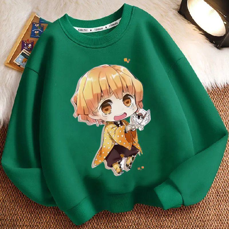 

Children s Fashionable Demon Slayer Hoodies for Spring and Autumn, Casual Round-neck Hoodies for Boys and Girls 160