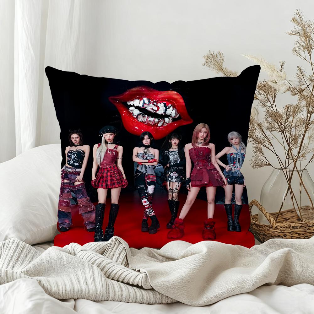 Hot Kpop BBabymonsterS We Go Up Pillow Case Bedroom Sofa Living Room Backrest Decoration Square Cushion Nap Time