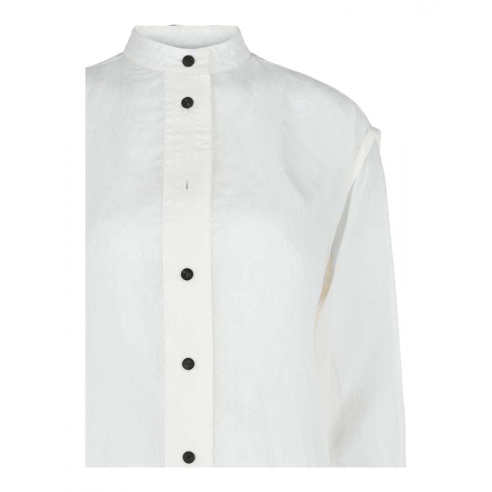 Salvatore Ferragamo Irregular Pleat Blouse White