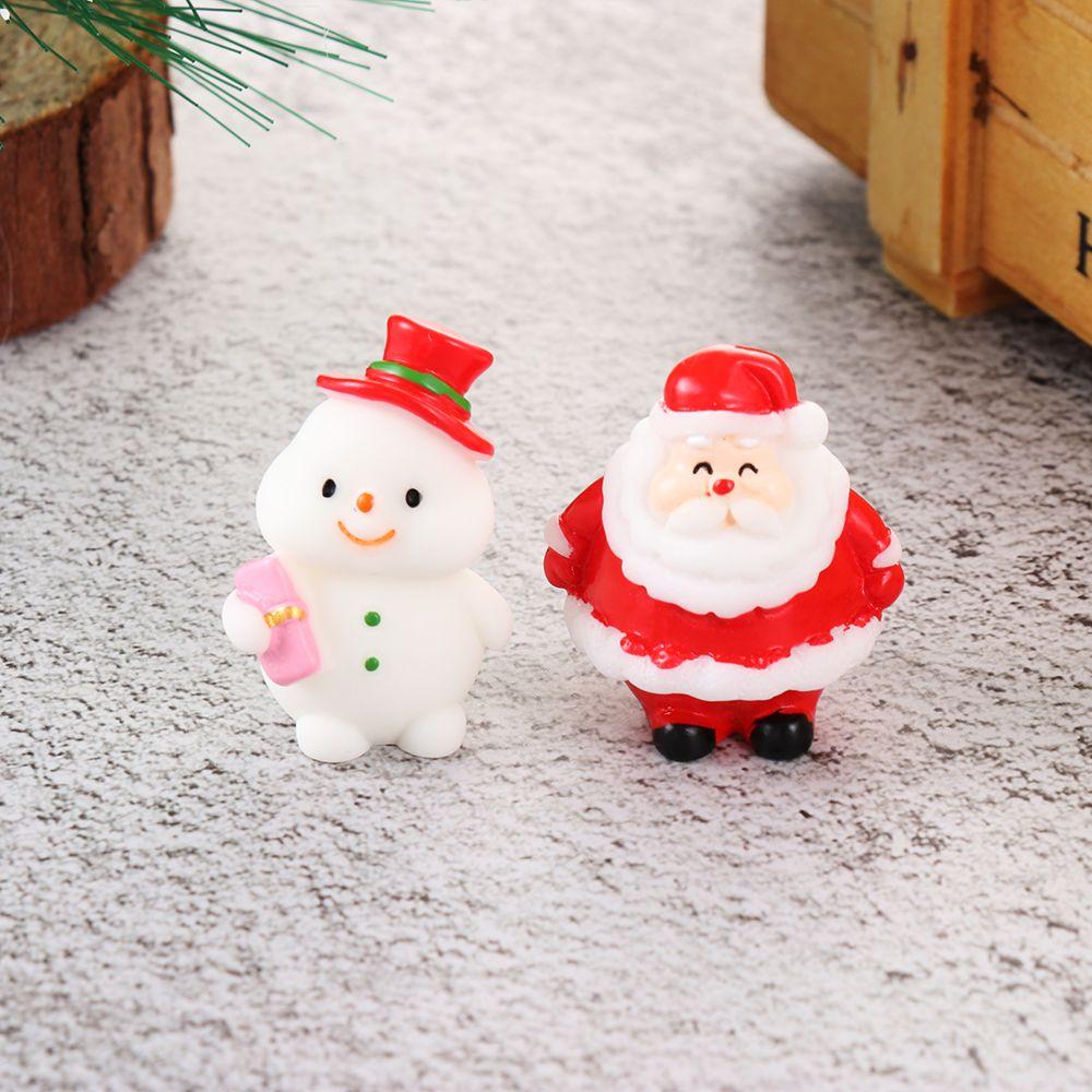 Micro Landscape Bonsai Decor Christmas Figurines Miniature Snowman Santa Claus Xmas Tree