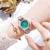 Quartz Movement Watch Retro Style Ladies Wristband Temperament Steel Band Watch Small Green Watch Disc