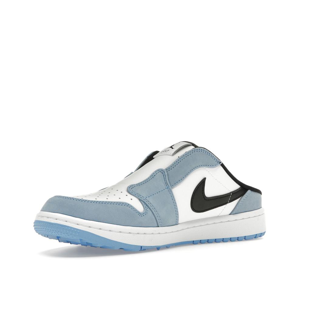 Air Jordan 1 Mule Golf University Modré Unisex tenisky Bílá Černá FJ1214-400
