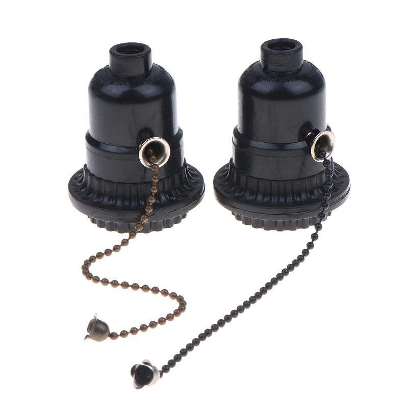 Pull Chain E26 E27 Lamp Socket Adapter Pull Switch Light Bulb Base Tool-Free Install for Home DIY Lighting Projects