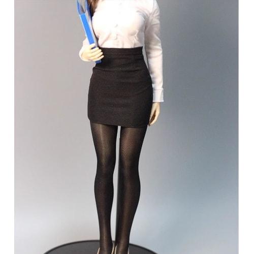 HAMRETHYPPZ 1/6 Scale Costume Figure Clothes for Women, Secretary Outfit, Sexy Work Clothes, Sexy Skirt, Shirt, HR Suit, Sexy Skirt Suit (Body, Head,