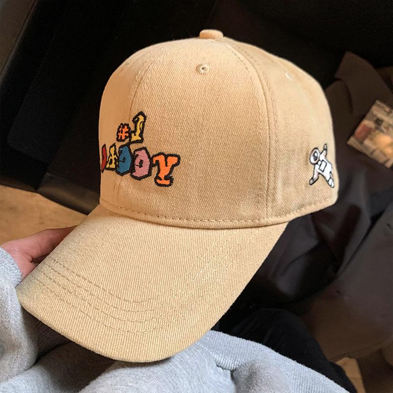 

Cute embroidered peaked cap female face small big head circumference deep top wide brim baseball cap spring and summer hat new Adjustable