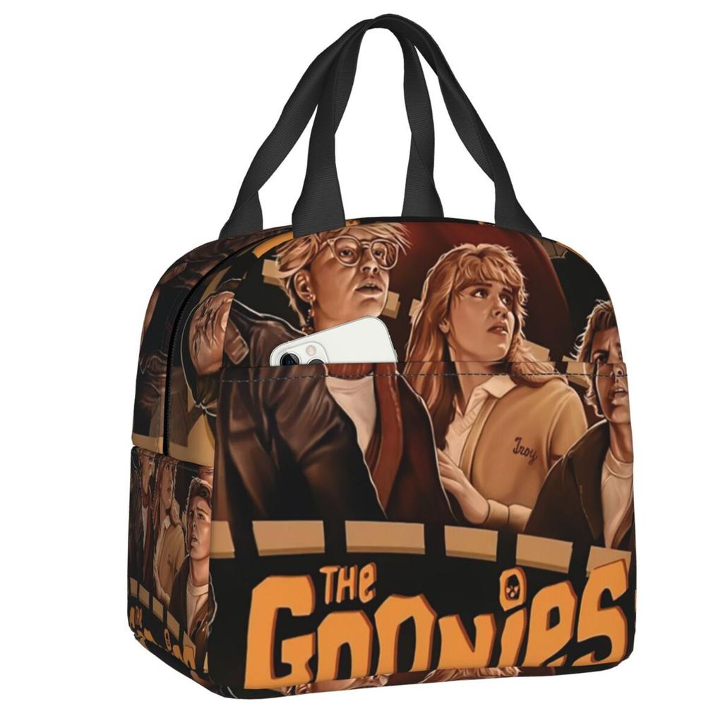 Benutzerdefinierte The Goonies Never Say Die Isolierte Lunchtaschen für Arbeit Schule Horror Abenteuerfilm Wiederverwendbare Thermokühlbox Bento Box