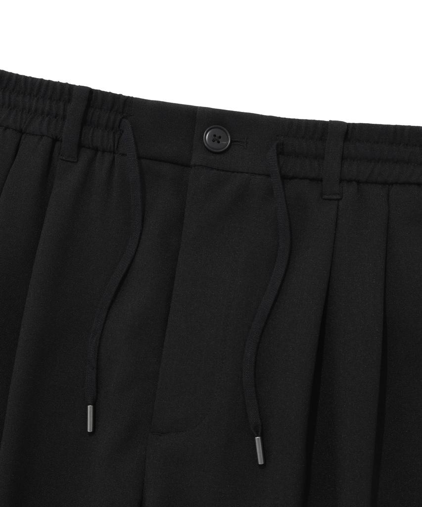 COVERNAT Semi-Wide Easy Elastic Waist Slacks Black