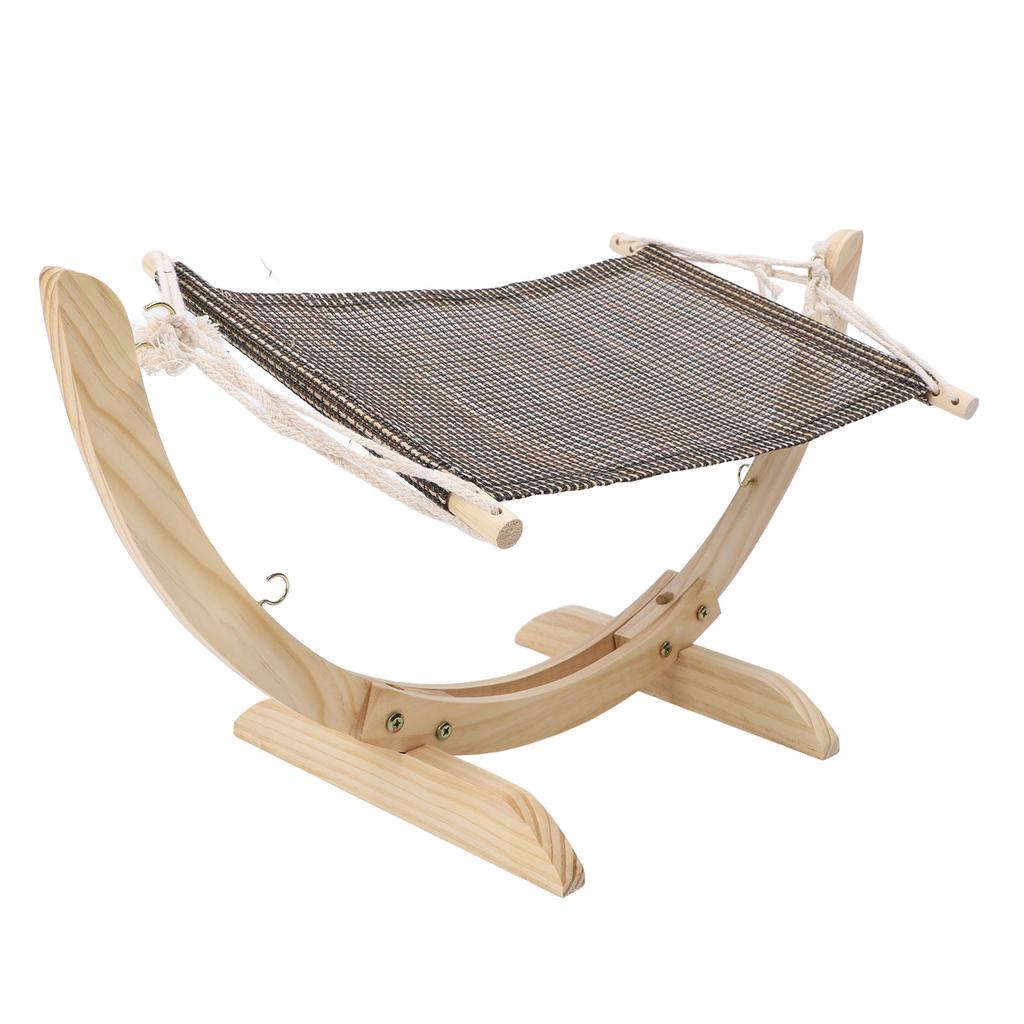 Rede de Gato de Madeira Montagem Fácil Rede Elevada para Animais de Estimação Cama Móveis para Gatinho Cachorrinho Animal Pequeno Tecido de Malha