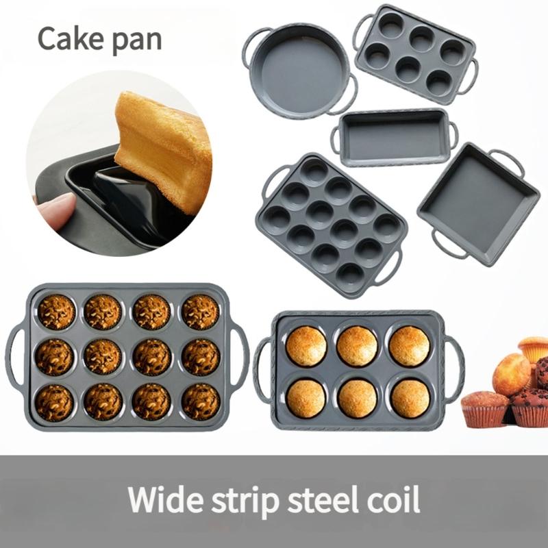 Nonstick Stainless Steel Frame Flexible Silicone Cake Pan For Dessert Chocolate Molds Oven Baking Accessories