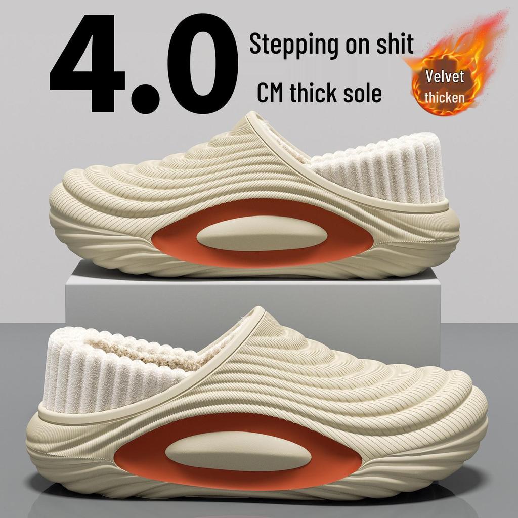 Jieleya Unisex Waterproof Non-slip Plush Slippers: Thick, Warm, and Outdoor/Indoor Use