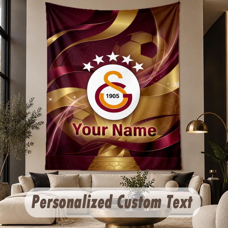 Custom Text Tapestry Galatasaray FC Print Wall Tapestry Indoor Living Room Wall Decor