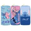 Stitch PU Long Wallet Student Clutch Single Zipper Makeup Bag Anime Passport Holder 3pcs
