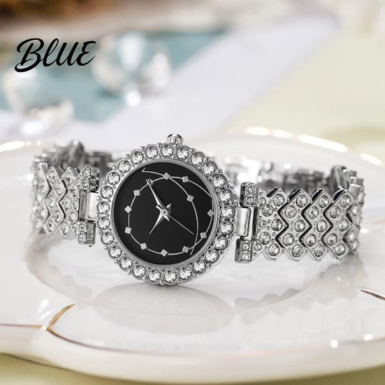 Sparkling Rhinestone Bracelet Luxury Women Watch Round Dial Quartz Analog