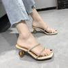New  Fashion Special Heels Sandals Women Summer Short Heel Shoes Lady Casual Holiday Beach PVC Slides Open Toe 35-42