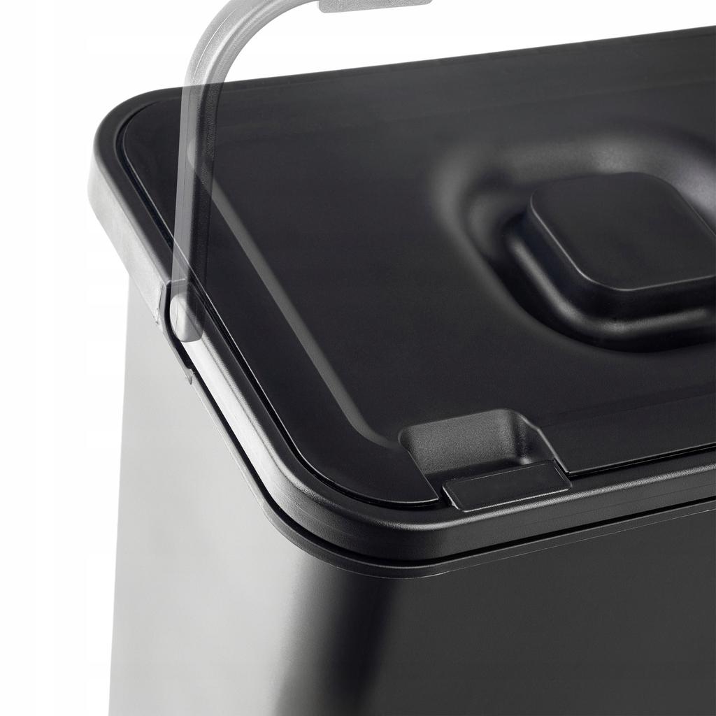 KADAX Mülleimer zur Abfalltrennung Eimer Groß Schwarz mit Deckel