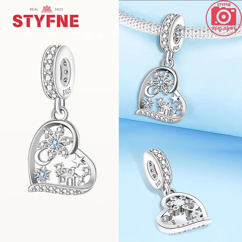 New Copper Original Christmas Series Snowflake Charms Heart Star Beads For Women Diy Fine Jewelry Party Gifts Making