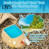 Hermit Crab Water Dish Beach Pool Habitat Ornament with Climbing Ramp & Starfish Shell Simulation Swimming Conch Decor, Reptile Decoration for