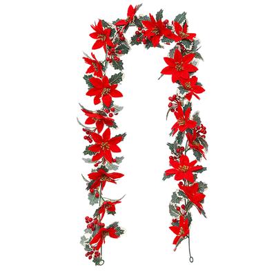 Christmas Holiday Art Garland Decorative Hanging Floral Garland Wall-Mounted Festival Theme for Front Door Tree Decoration