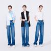 Navigare Women's Lightweight Washed Straight Jeans