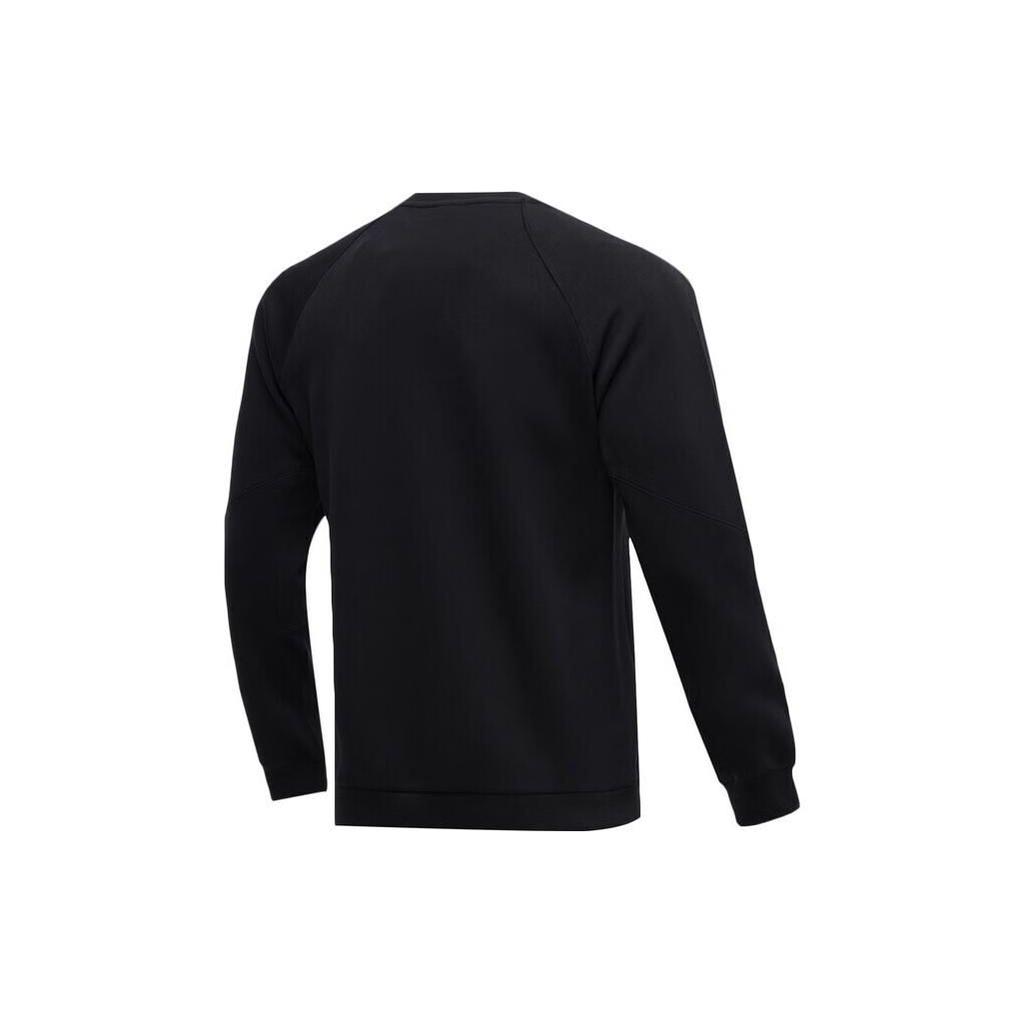 Li Ning Training Series Letter Round Neck Pullover Sweatshirt Men Sweatshirt Black AWDR007-1