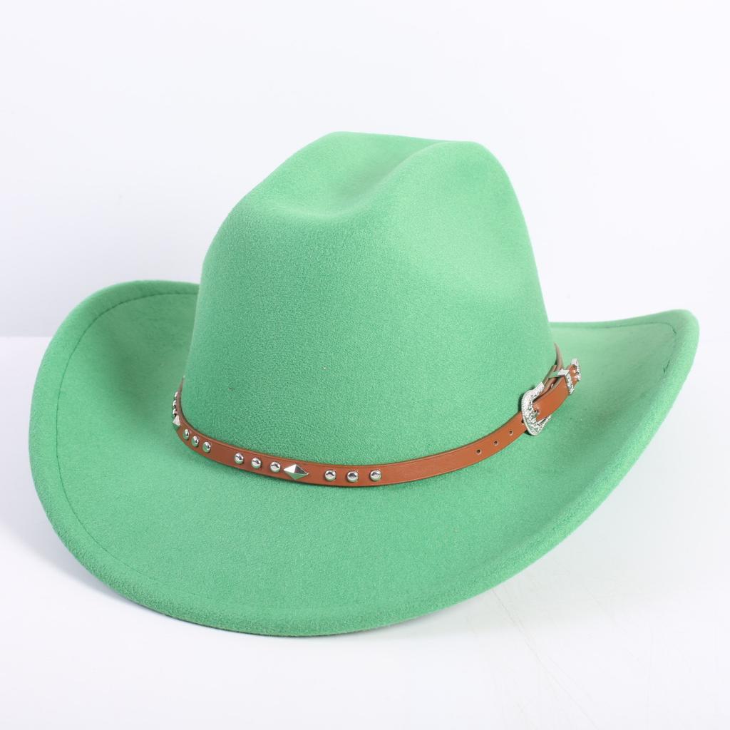 Beliebte europäische und amerikanische Mode OL-Stil einfarbiger Cowboyhut Herren und Damen High-End Zylinder Jazzhut Filzhut