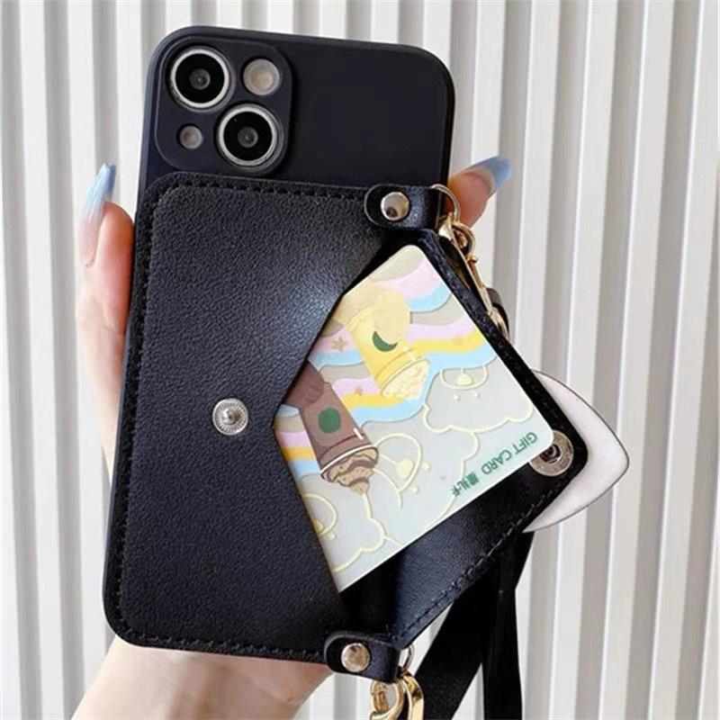For IPhone15 Pro Dog Wallet Card Case for Apple 16 Crossbody Rope 14 Handheld Rope All Inclusive