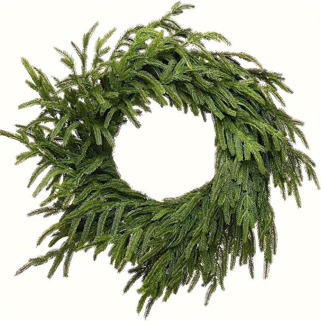Nofox Rattan Pine Needle Christmas Wreath Decoration