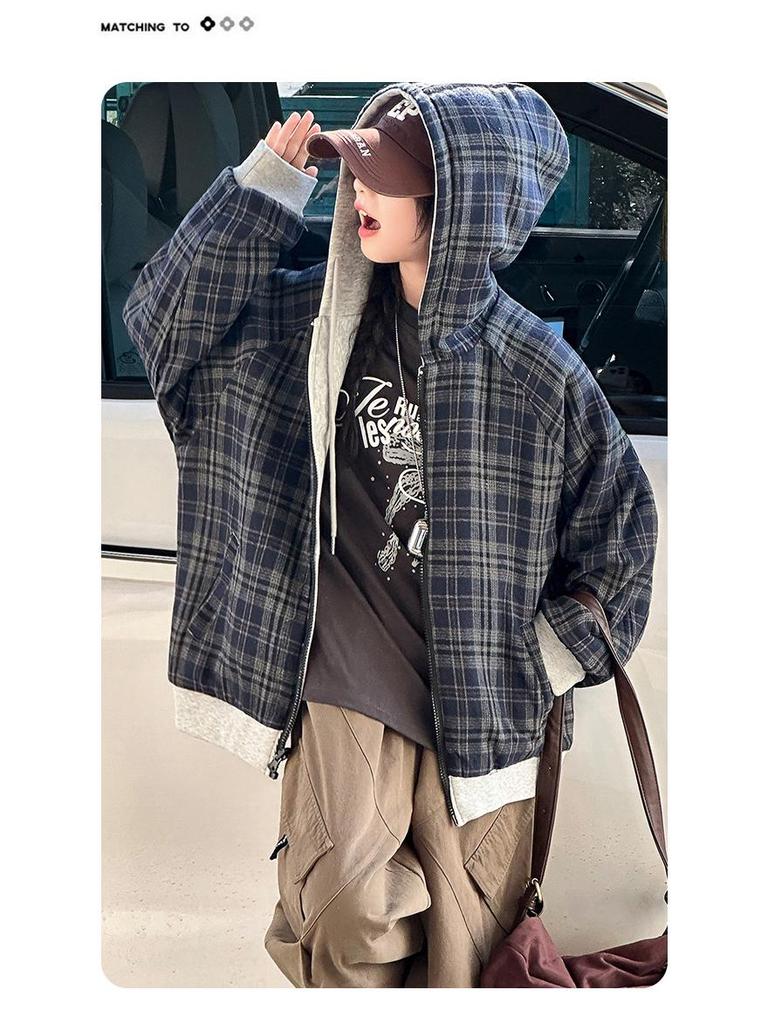 Girls' Reversible Jacket: Spring & Autumn 2025 Hooded Sweatshirt for Medium & Large Children