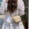 A Fresh and Light Crossbody Straw Bag Bucket Straw Bag Vacation Beach Bag and Versatile Women's Bag