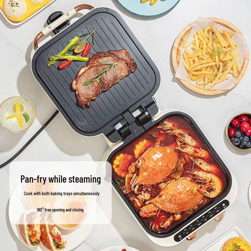 Electric Double-Sided Cake Maker & Grill: Multifunctional Deepened Griddle Pan with Pastry Feature - Ideal Gift