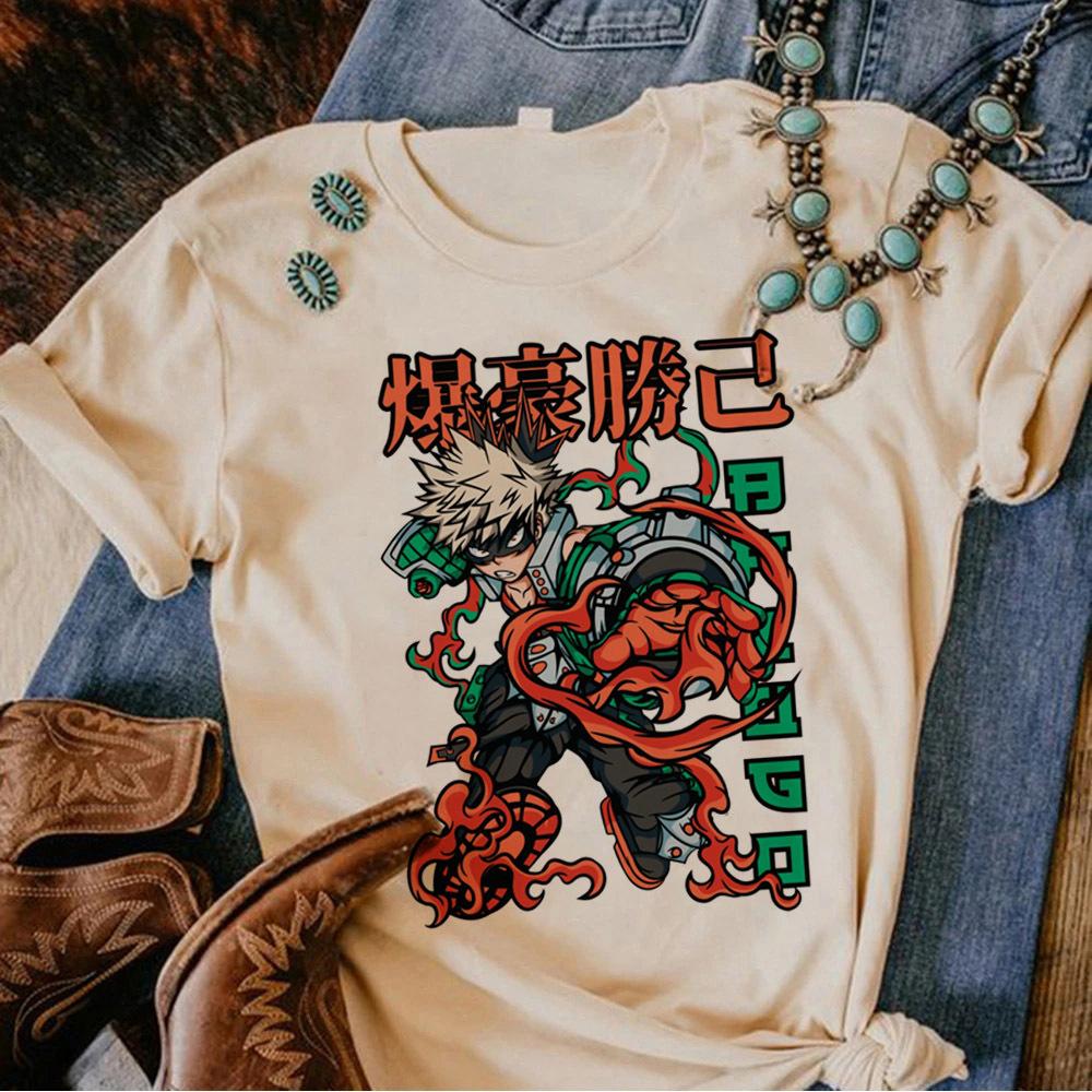 My Hero Academia Top Tees Women Punk Korean Clothes 2000s Pastel Graphic Y2k Tshirt 80s Punk Retro Streetwear Grunge Comfortable