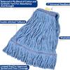 CLEANING Heavy Duty Mop Head Commercial Replacement for General and Floor Cleaning , Wet Industrial Blue Cotton Looped End String Head Refill (Pack