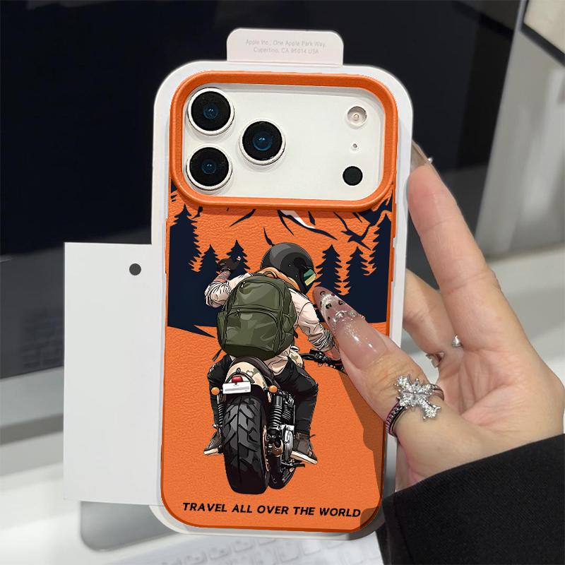 Mountain Waves Print Case For iPhone 17 18 Pro Max Leather Texture Silicone Cover For iPhone 16 15 14 13 Pro Max 16E 17E