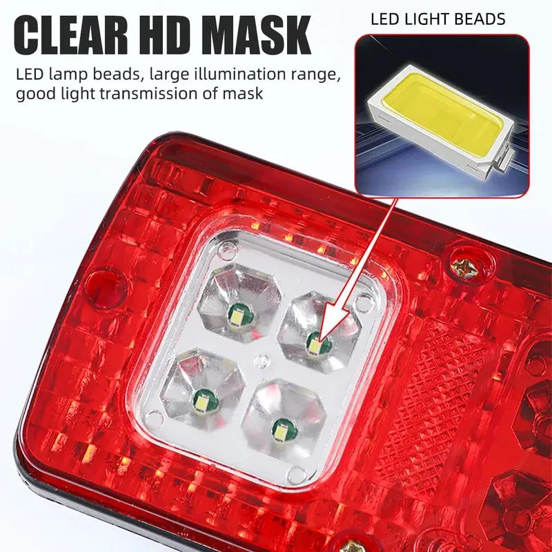 2Pcs 24V 19LED Truck TailLight Bar Turn Signal Lamp Stop Lights For Trailer Pickup Lorries Boat Light Assembly Reversing Lights