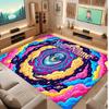 Space Cosmic Theme Crystal Velvet Floor Rug Personalized Custom Name Text Warm Carpet Home Decoration