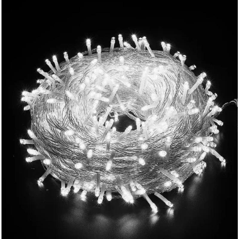 

100м 1000 світлодіодів Різдвяна гірлянда Вогні Світлодіодна стрічка Казкове світло Фестонна лампа Зовнішнє декоративне освітлення для весільної вечірки 220В EU Plug білий