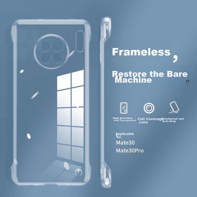 Hard to YellowCase for Huawei Mate30 Pro, Ultra-Thin Fully Transparent Borderless Hard, Shockproof Simple Design for Women And Me