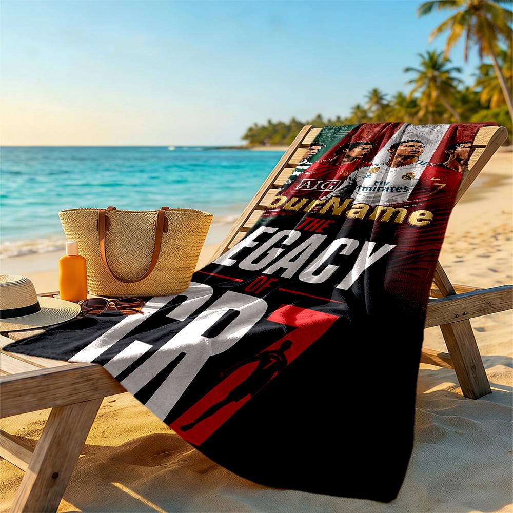 Cristiano Ronaldo Customize Your Name Beach Towel Quick-Dry Soft Microfiber Portable for SwimmingBeachCamping Travel Beach AccessoriesGym