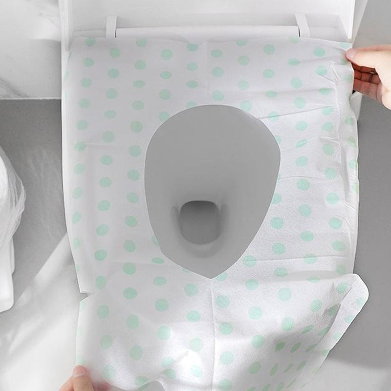 5/10/20PCS Green Dot Printing Toilet Seat Cover Portable Disposable Bacteria-proof Toilet Covers Travel Camping Hotel Supply ZYF