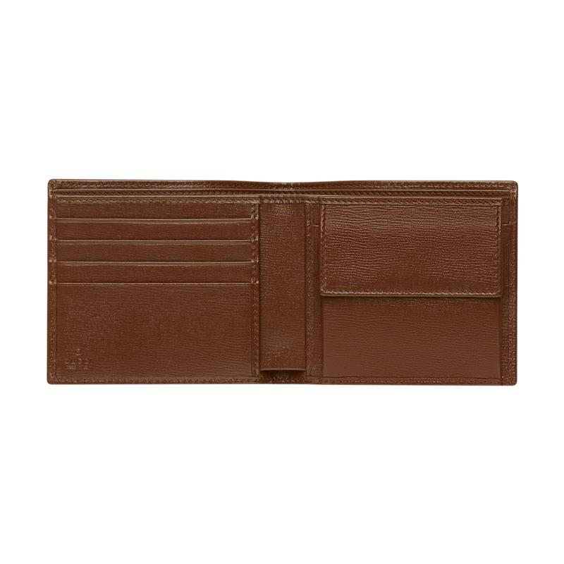 Gucci Presbyopia Logo Bifold Canvas with Leather Trim Card Holder Wallet Wallet Coin Purse Regular Men's Ebony/Brown