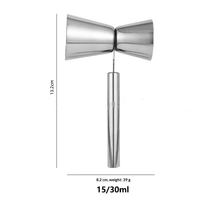 304 Edelstahl Cocktail Jigger Bequemer Griff Mit Griff Japanischer Messbecher Doppelseitig Spritzschutz