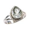 Natural Green Amethyst Gemstone 925 Solid Sterling Silver Gift Ring S.7.5 b2i11
